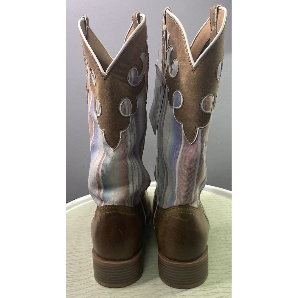 Justin Womens Leather Lattie Brown Cowboy Boots Cowgirl Riding‎ Biker 9.5B NWT - Picture 5 of 13